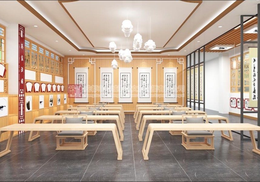 成都外國語學(xué)校攀枝花校區(qū)陽光書吧及國學(xué)堂、毛筆硬筆書法室空間打造設(shè)計、施工一體化項目